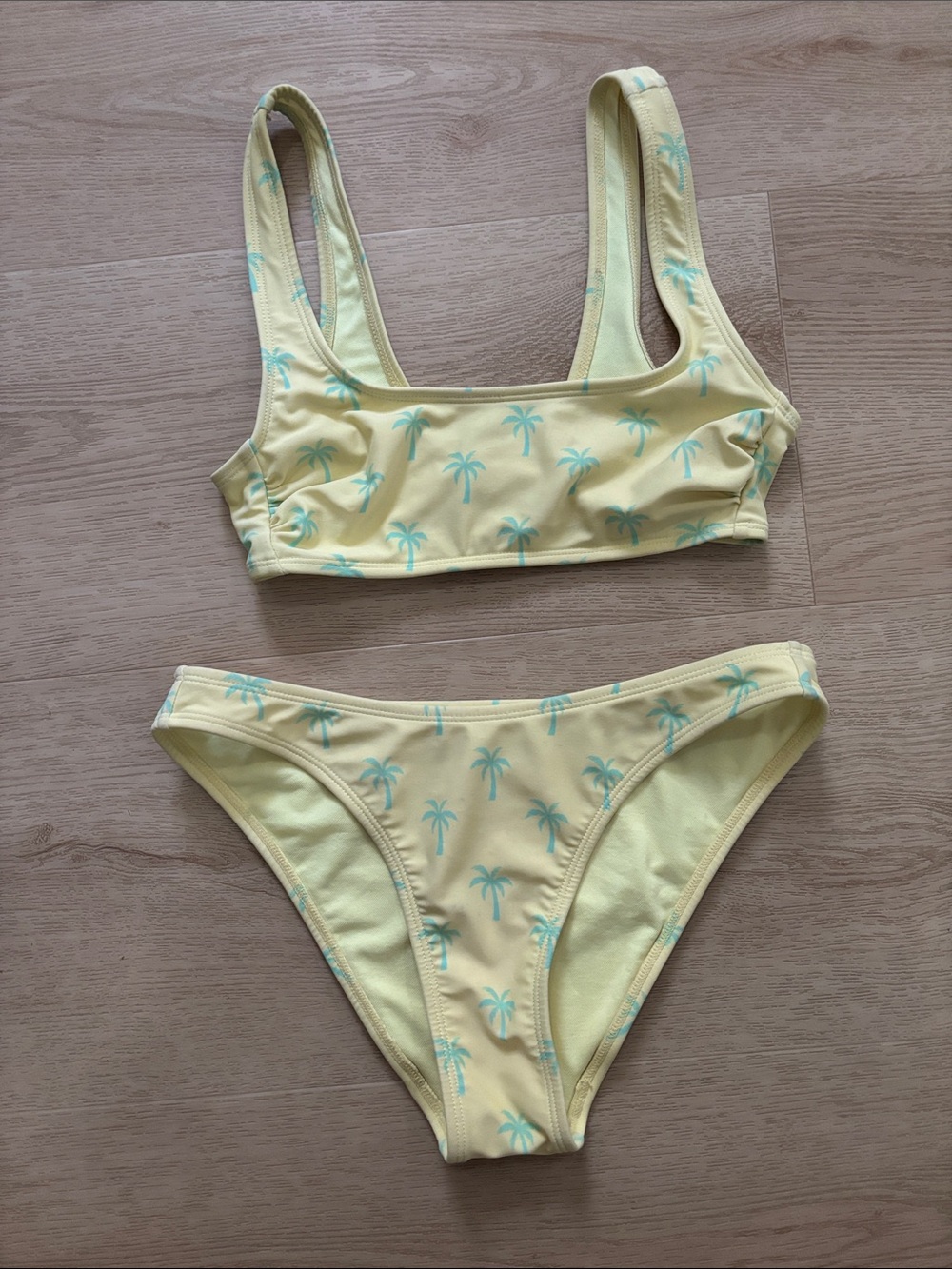Yellow Palm Tree Bikini Set